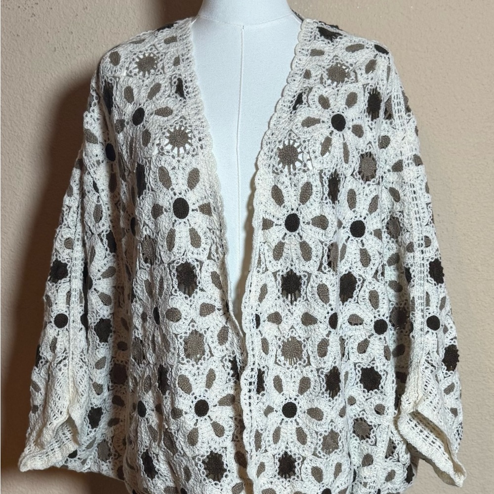 Pol Elegant Crochet Floral Sweater cardigan